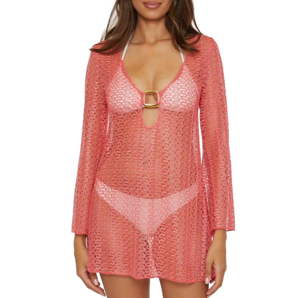 Becca Womens Paradise Buckle Tunic, Plunge Neck, Beach Cover Up